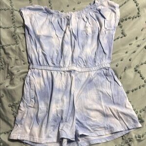 Old Navy Blue and White Jumpsuit with Elastic Waist